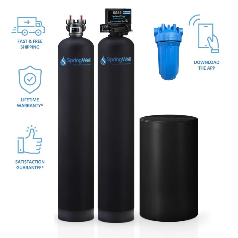 water filter and salt based water softener combo