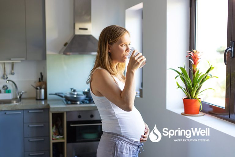pregnant mother drinking water