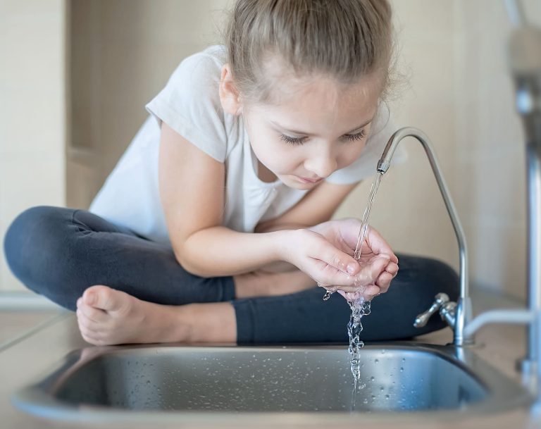 girl drinking water