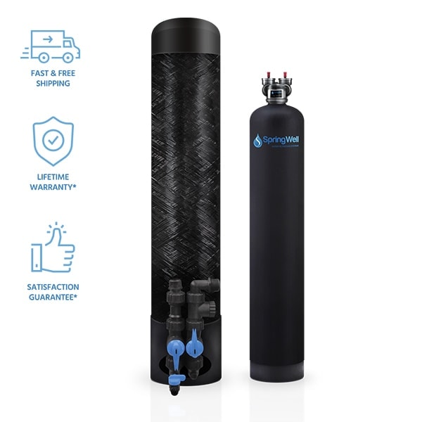 Whole house lead and cyst removal system with salt free softener