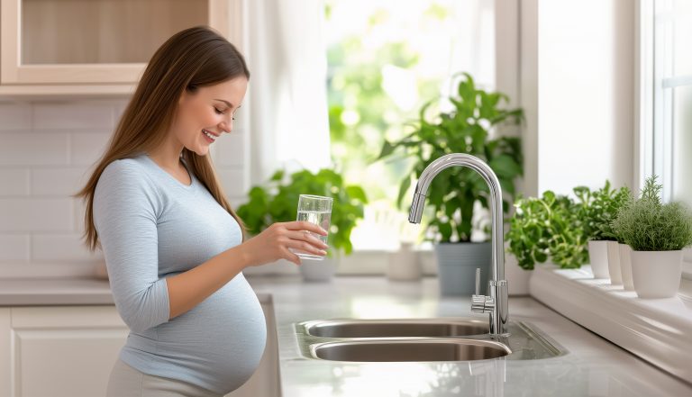 Pregnant Woman Drinking Water